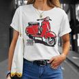 Piaggio クラシックスクーター イタリア製 ピンク Tシャツ 彼女への贈り物
