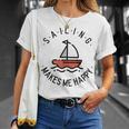 Sailing Makes Me Happy レッド ヨット Tシャツ 彼女への贈り物
