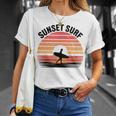 Sunseturf サーフボード ビンテージサーフィン サーファー用 Tシャツ 彼女への贈り物