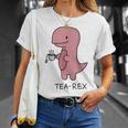 Tea Rex ユーモラスパン。 Tシャツ 彼女への贈り物