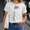Uk United Kingdomignature ユニオンジャックフラッグポール背面に Tシャツ 彼女への贈り物