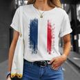 Vintage France Distressed Flag Illustration Graphic s Tシャツ 彼女への贈り物