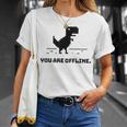 You Are Offline T-Rex 恐竜のラン ピクセルアート 恐竜ゲーム Tシャツ 彼女への贈り物