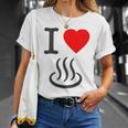 【バックプリント・背中側】アイラブ・温泉 マーク お風呂 銭湯 記号 お土産 旅行 ハート スタッフ 面白い Tシャツ 彼女への贈り物