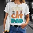 かっこいい猫お父さん面白い猫好きの男性 長袖tシャツ Tシャツ 彼女への贈り物