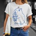かわいい カピバラ ノベルティ グラフィック ボバティー ミルクセーキ ミルクティー Tシャツ 彼女への贈り物