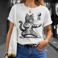 かわいい猫 太極拳 武道 陰陽 Tシャツ 彼女への贈り物