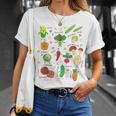 かわいい野菜 かわいい野菜 ヘルシーフード 食べる ビーガン Tシャツ 彼女への贈り物