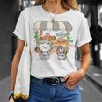 ねこぺん日和 ドーナツワゴン Tシャツ 彼女への贈り物