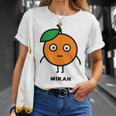 みかん Mikan 顔 イラスト かわいい おもしろ 面白い 簡単 シンプル ゆるい 果物 Tシャツ 彼女への贈り物
