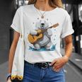 アコースティックギターを弾くクマ、ベアギタリスト 長袖tシャツ Tシャツ 彼女への贈り物