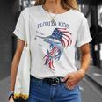 アメリカ国旗 愛国的 カジキ マーリン フロリダの鍵 Tシャツ 彼女への贈り物