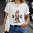 ウェイトリフティング 筋トレ バーベル やる気がないなら家に帰れ 赤毛 猫 ねこ Tシャツ 彼女への贈り物
