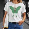 オオミズアオ ルナモス 薄い 緑色 黄緑色 蛾 Luna Moth レトロ 虫 昆虫 イラスト かっこいい おしゃれ Tシャツ 彼女への贈り物