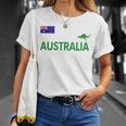 オーストラリア 国旗 カンガルー サッカー ラグビー フットボール 水泳 応援 Tシャツ 彼女への贈り物