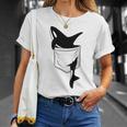 カジュアルなシャチ 面白いオルカをポケットに Tシャツ 彼女への贈り物