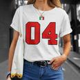 カレッジ 04 ナンバー スタイル ヴィンテージ イタリア国旗 Tシャツ 彼女への贈り物