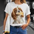 キャバリア・キング・チャールズ・スパニエル・チーズ・ドッグキャバリアー 長袖tシャツ Tシャツ 彼女への贈り物