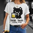 クマ ビール ドット絵 かわいい レトロ Tシャツ 彼女への贈り物