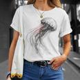 クラゲ 図面 グラフィック 動物 アート クラゲ Tシャツ 彼女への贈り物