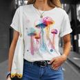 クラゲ 幾何学 動物 カラフル 抽象 アート クラゲ Tシャツ 彼女への贈り物