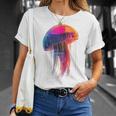 クラゲ 幾何学模様 動物 抽象 カラフル アート クラゲ Tシャツ 彼女への贈り物