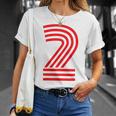 クールなレトロなレタリングジャージ、背番号2 Two Dos Tシャツ 彼女への贈り物