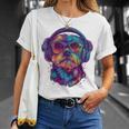 グリフォン ブリュッセロ 犬 音楽 ヘッドホン グリフォン ブリュッセル Tシャツ 彼女への贈り物
