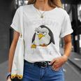 グーテン・モルゲン極薄アイスクリーム おもしろモーニンググループ ペンギン Tシャツ 彼女への贈り物