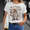 コーヒーノームコーヒーの後ろ向き綴りはeeffoc面白いです。 Tシャツ 彼女への贈り物