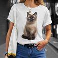 シャム猫 美人 雄大なシャム猫 ラブリーシャム猫 Tシャツ 彼女への贈り物