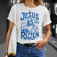 ジーザス・ハズ・リズン・ファニー・ジーザス・ミームリズ・ヤング・クリスチャン Tシャツ 彼女への贈り物