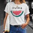 スイカuika 果物 すいか フルーツ スイカ好き かわいい おしゃれ シンプル Tシャツ 彼女への贈り物