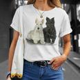 スコティッシュテリア犬の所有者ペット所有者アートデザイン Tシャツ 彼女への贈り物