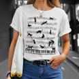 ノーティーキャット 音符付き 音楽 楽譜 おもしろ猫 ギフト Tシャツ 彼女への贈り物