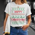 ハッピークリスマス、アグリークリスマス Tシャツ 彼女への贈り物