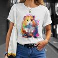 ハムスター 動物 カラフル モチーフ 抽象 アート 絵画 ハムスター Tシャツ 彼女への贈り物
