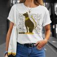 バステット 古代エジプトの猫 神 ヒエログリフ グラフィックアート愛好家 Tシャツ 彼女への贈り物