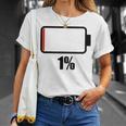 バッテリー1 1残り バッテリー切れtシャツバッテリー低 Tシャツ 彼女への贈り物