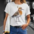 バフブレストのサンドパイパー幾何学模様のパッテンアート、かわいい鳥好き。 Tシャツ 彼女への贈り物