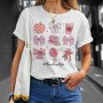 バレンタイン 教師 かわいい弓 アップル 地球儀 鉛筆 本 アート Tシャツ 彼女への贈り物