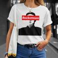 パロディ Kim Jung Un Rocketman ボックスロゴtシャツ Tシャツ 彼女への贈り物