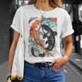 ビンテージ グラフィティ 錦鯉 魚 鯉 長袖tシャツ Tシャツ 彼女への贈り物
