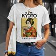 ビンテージ芸者アート京都アジア かっこいい日本ポスター Tシャツ 彼女への贈り物