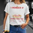 バックプリント ピザも私のことを考えているのかな Tシャツ 彼女への贈り物