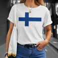 フィンランド国旗 ノルディック クロス Tシャツ 彼女への贈り物