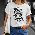 フクロウ -ブラックホワイト-クールな女性男性子供動物 Owl Tシャツ 彼女への贈り物