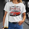 ブリティッシュクラシックカー レッドミニスポーツカー Tシャツ 彼女への贈り物