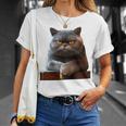 ブリティッシュショートヘア猫猫ママ猫ママかわいい猫 長袖tシャツ Tシャツ 彼女への贈り物