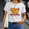 ホットドッグ 猫 かわいい 和 面白い 食べ物 動物 長袖tシャツ Tシャツ 彼女への贈り物